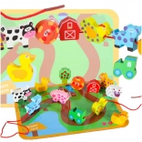 Wooden Lacing Farm – Educational Set with Board and Animals