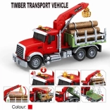 vrachtwagen met houtkraan 1:14 met lichten en geluiden