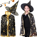 Kids’ witch costume with stars – cape and hat for Halloween
