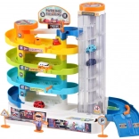 Parking Garage for Toy Cars with Electric Lift, 6 Cars and Stickers