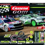 Carrera GO slot car track Škoda Rally 4.9 m with loop and two Fabia RS Rally2 cars