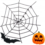 Toile d’araignée d’Halloween noire artificielle – décoration 90 × 90 cm
