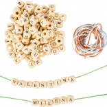 Wooden threading letter beads small foot – set of 300 pcs