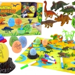 Creatieve set dinosauruseieren om te schilderen met transporter