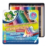 Aquarelpotloden JOLLY Supersticks Aqua 24 stuks in metalen doos