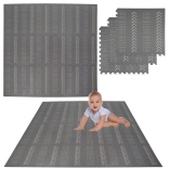 Humbi foam puzzelmat 9 stuks, grijs, 180 × 180 × 1 cm