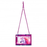 neck wallet with unicorn motif