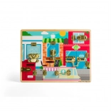 Bigjigs Toys planche d’activités en bois avec verrous et loquets