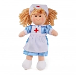Fabric Nurse Doll Nancy 28 cm by Bigjigs Toys