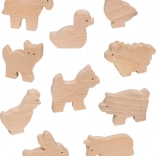 Figurines de ferme en bois