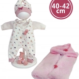 Tenue pour poupée NEW BORN 40–42 cm – ensemble 4 pièces avec couverture réversible