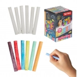 Schoolbordkrijt wit en gekleurd 36 stuks in doosje