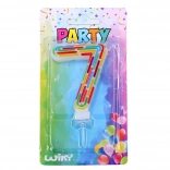 partykaars voor taart – cijfer 7, streepjes