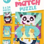 Ravensburger Mix & Match – animaux rigolos, puzzle 3×24 pièces
