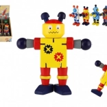 Wooden Robot 12 cm – set of 6 color variants