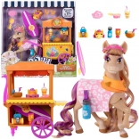 Wild Manes Bailey – horse figure with refreshment cart and accessories, 18 pieces