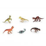 set of 6 dinosaur figurines made of hard rubber