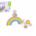Wooden Balancing Rainbow with Clouds