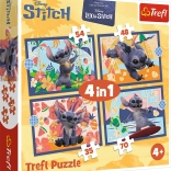 puzzle 4in1 vacation in hawaii - disney stitch trefl