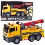 Construction dump truck with adjustable crane, lights and sounds – yellow