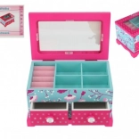 Boîte à bijoux en bois Princess avec 2 tiroirs et miroir