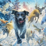 Puzzle Labrador im Schnee 1000 Teile