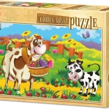 Holzpuzzle Kuh mit Blumen 25 Teile