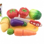 Kunststof snijset voor groenten met snijplank en mes 13,5 × 8 cm