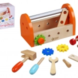Set d’outils en bois pour enfants, 16 pièces avec boîte