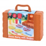 Picknickmand met servies voor kinderen, 22-delig