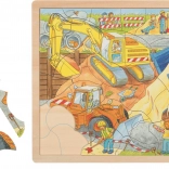 Goki houten puzzel Op de bouwplaats 56 stukjes