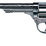 Cowboy zilverkleurige metalen revolver voor knalcapsules – 8 schoten