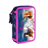 Tweepassige schooletui met paardenmotief Oxybag
