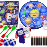 Ruimteschietspel Space Adventure met doel, pistolen en schuimpijltjes