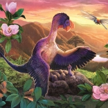 Puzzel Geweldige dinosauriërs: Microraptor bij het nest 54 stukjes