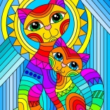 Enjoy Puzzle Ornamentale Katze mit Kätzchen 1000 Teile