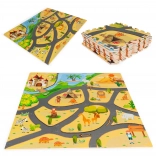 Schuimrubberen vloer-puzzelkleed safari 9 delen 93 × 93 cm