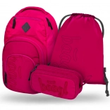 Baagl 3 Set Coolmate Ruby: backpack, pencil case, and pouch