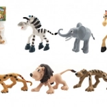 Cheerful Safari Animals ZOO, plastic set of 6 pcs (9–10 cm)