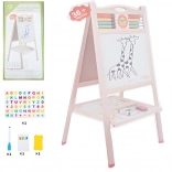 Houten dubbelzijdig bord met telraam en accessoires