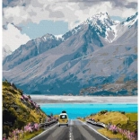 Schilderen op Nummer Reis in de Bergen 40x50 Canvas + Verf + Penselen