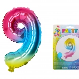 Inflatable Rainbow Balloon Number 9
