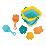 Opvouwbare emmer en zand-/watterspeelgoed BABY MIX – set van 5 stuks