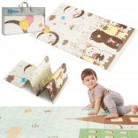 Double-sided folding XPE foam play mat HUMBI 120 × 180 cm – city, night, animals