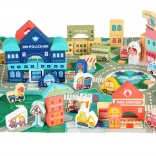 Wooden Educational City with Mat, 121 pcs Ecotoys