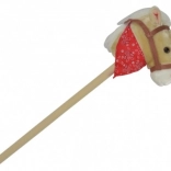 Pluche stokpaardje met geluid 80 cm, beige