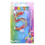 Party candle number 5 – stripes