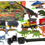 Large Dinosaur Set with Helicopter and Vehicles