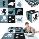 Grote foam speelmat XXL 180 × 180 cm – zeedieren HUMBI