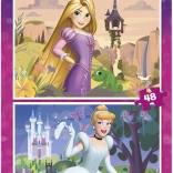 Puzzle DISNEY Princesses 2×48 pieces – Rapunzel and Cinderella